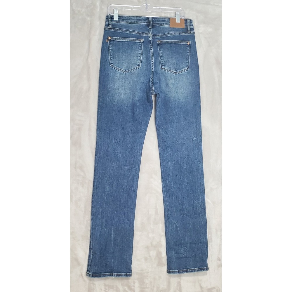 Judy Blue Jeans Womens 11/30 Straight Fit Flannel Lined Blue Stretch Denim EUC - Picture 5 of 10